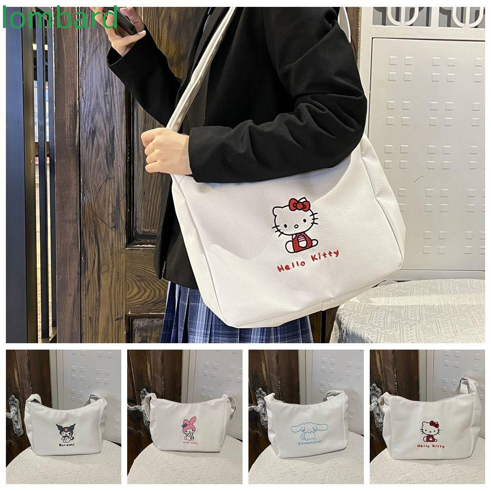 LOMBARD Túi Xách Da PU Hình Bánh Bao Kuromi Màu Trắng Thời Trang Cho Nữ