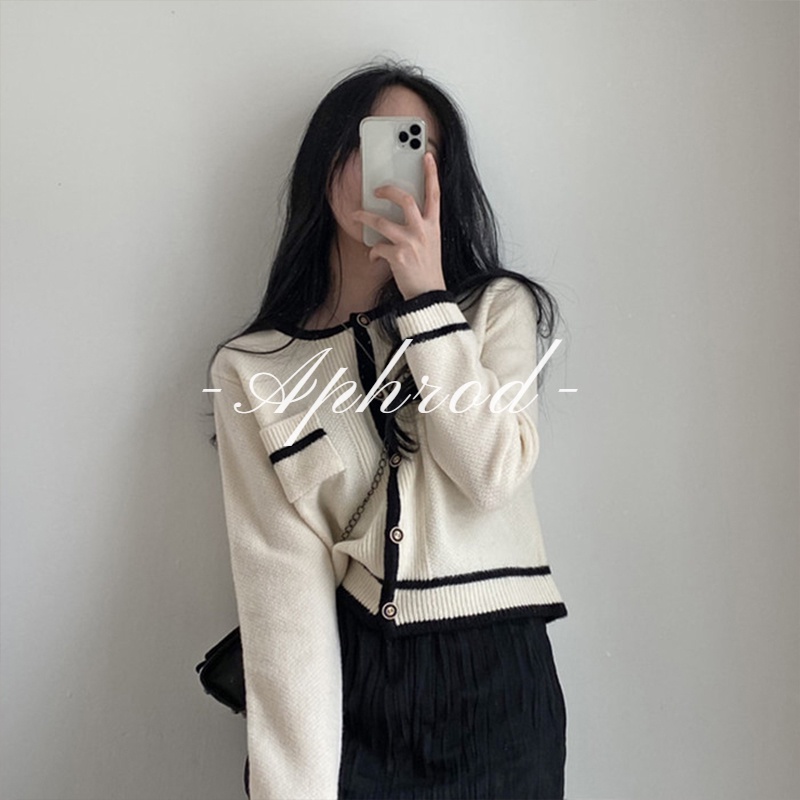 Áo Khoác Cardigan Dệt Kim Dáng Rộng Phong Cách Retro Pháp Mới Cho Nữ