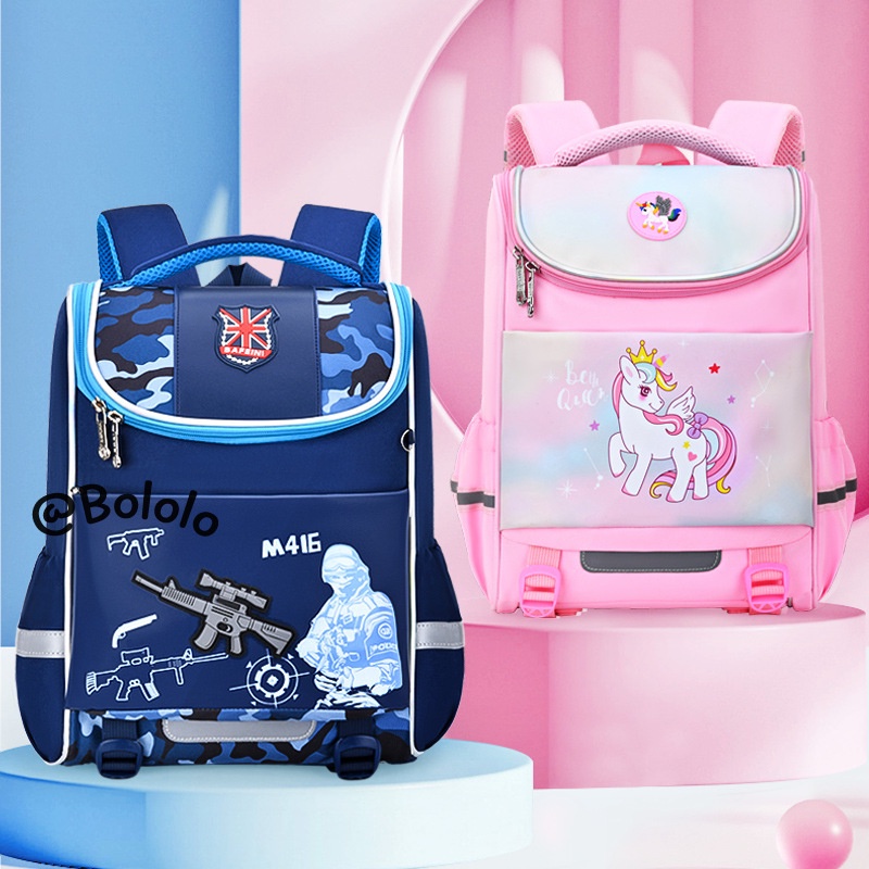 Bololo Ba Lô Đi Học Sức Chứa Lớn Chống Mài Mòn In Họa Tiết Hoạt Hình Dễ Thương Cho Bé Trai Và Gái