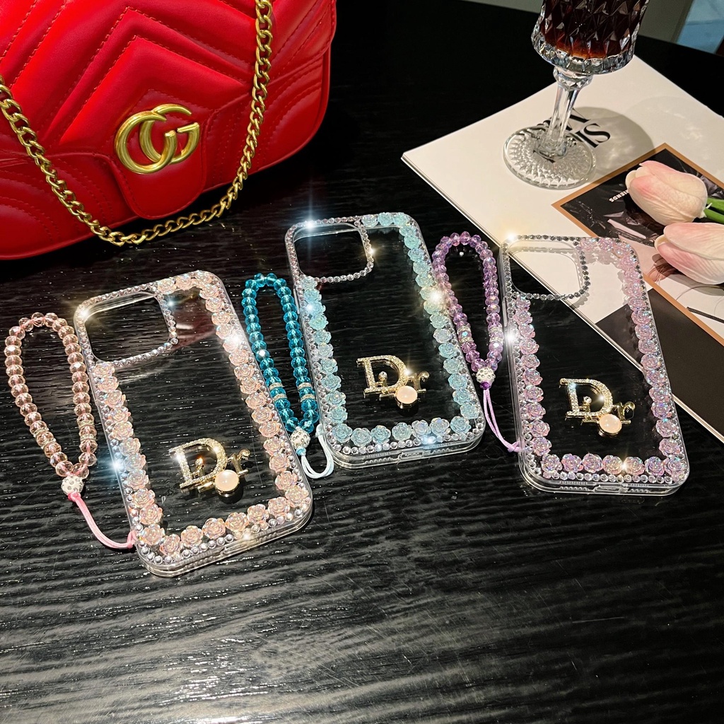 Ốp Điện Thoại Samsung A14 5G A22 5G A14 A34 A54 4G A73 5G A53 A33 A23 A52 A72 5G Hình Hoa Hồng 3D Đính Đá Pha Lê Cho