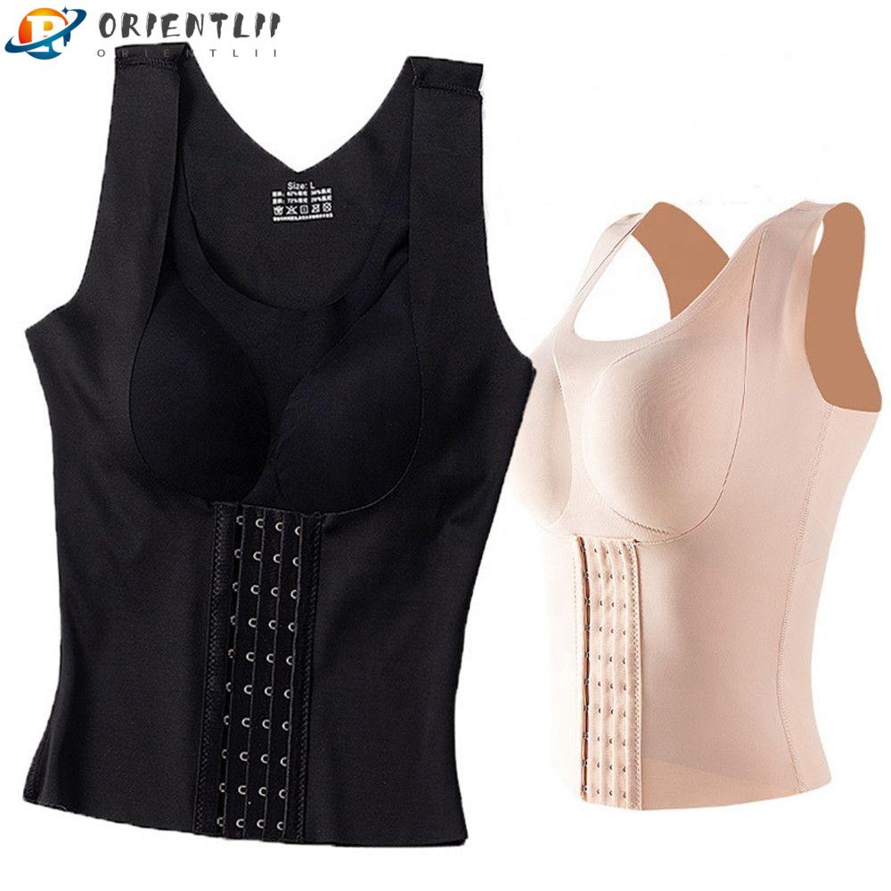 ORIENTLII Áo ngực Không Đường May Cài Khóa Trước Hình Chữ X Có Thể Điều Chỉnh