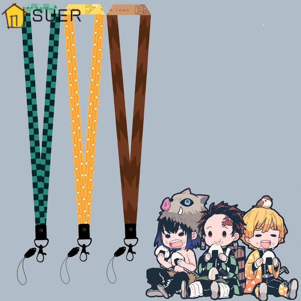 SUENIN Ví Đựng Thẻ ID Đeo Cổ Họa Tiết Demon Slayer Kimetsu Treo Móc Khóa Cho Nam