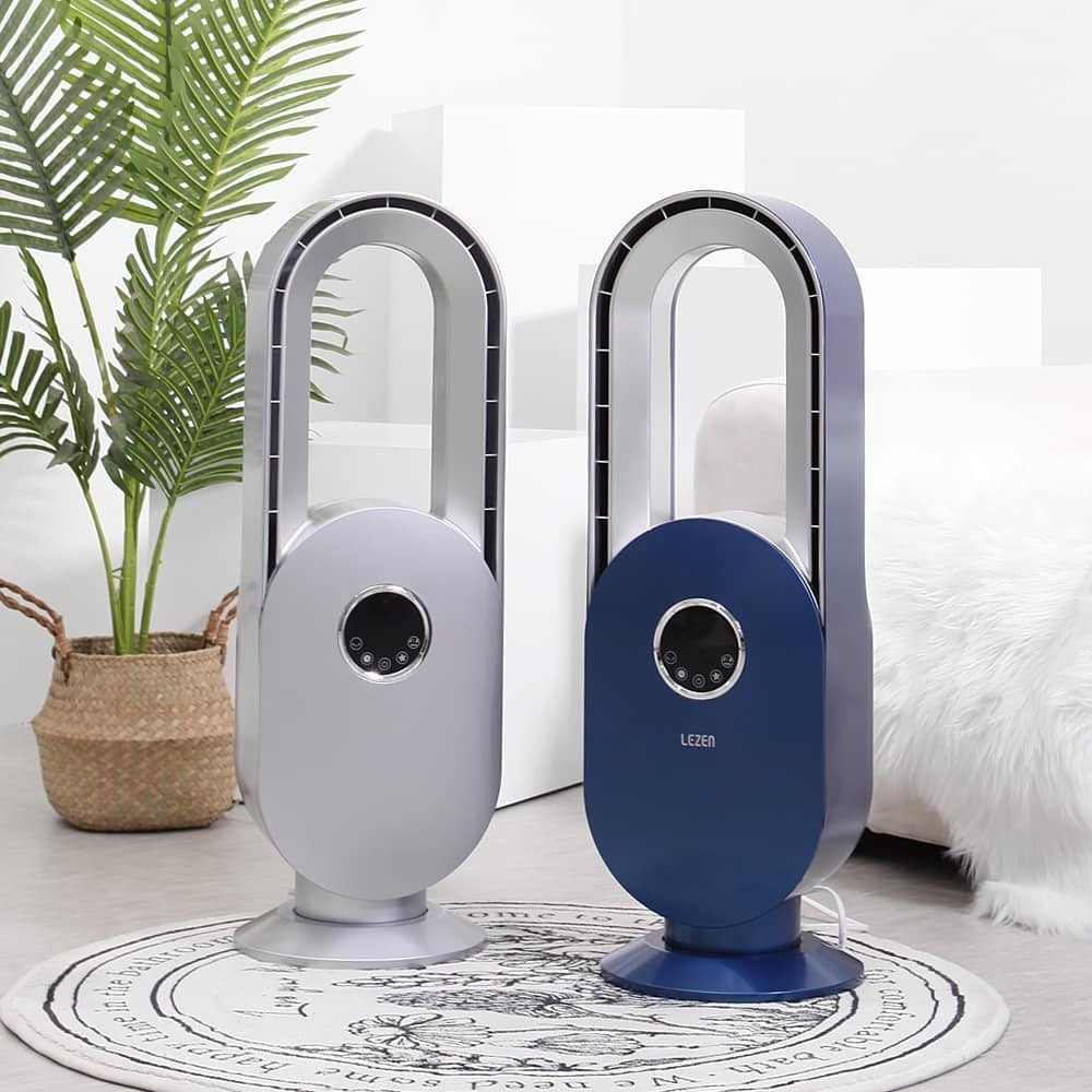 Quạt Không Cánh Lezen, 3 Cấp Gió, Có Điều Khiển, Thiết Kế Hiện Đại, Hẹn Giờ Tắt, Nội Địa Hàn, Bh 12 Tháng, Shop Authentic