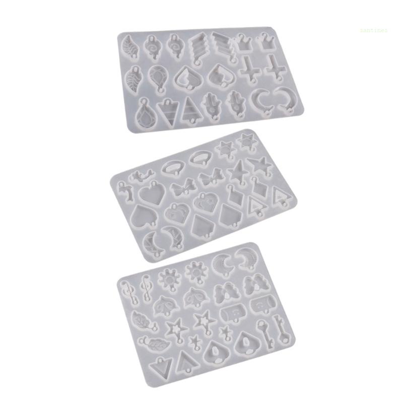 Khuôn Silicone Hình Chữ Thập / Mặt Trăng / Trái Tim / Chiếc Lá Làm Bông Tai DIY Cho Nữ