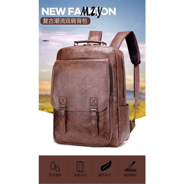 MZY  Balo nam Balo da mềm PU nhiều màu Cỡ Lớn Balo Thời Trang 2023 NEW  Comfortable Phong cách Korean Style Trendy K96T0EV 37Z230910