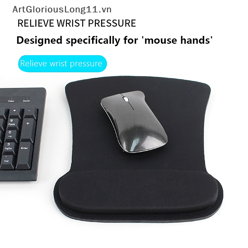 Tấm Lót Chuột Có Đệm Kê Cổ Tay Chống Trượt Màu Sắc Trơn Dành Cho Game Thủ