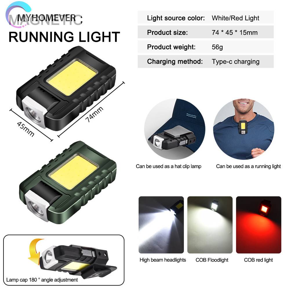 Đèn Led Kẹp Mũ COB 500mAh 500LM Sạc Được Loại C