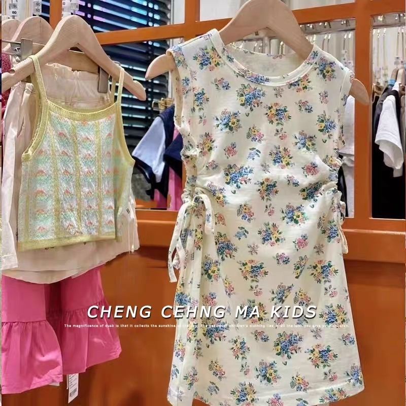 Đầm Hoa Không Tay Thời Trang Mùa Hè Hàn Quốc Mới 2023 Dành Cho Bé Gái