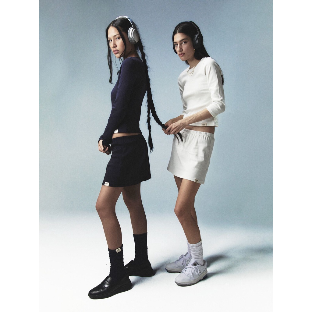 ~~~~~ Korean niche Glowny simple short-sleeved T-shirt suspender shorts short skirt home suit can be worn outside