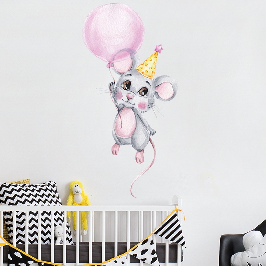 Miếng Dán Tường Trang Trí Hình Chuột Tự Dính Bằng PVC Chống Nước