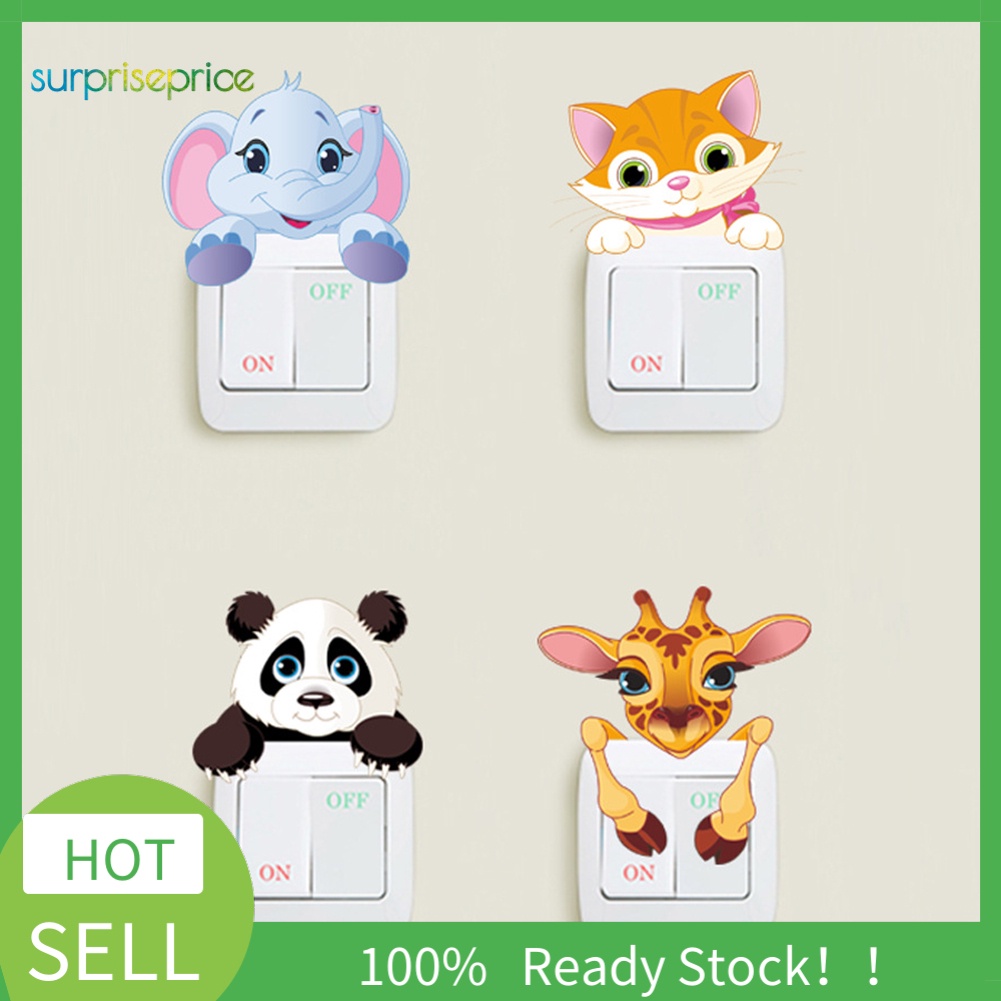 Miếng Dán Trang Trí Công Tắc Hình Động Vật Dễ Thương