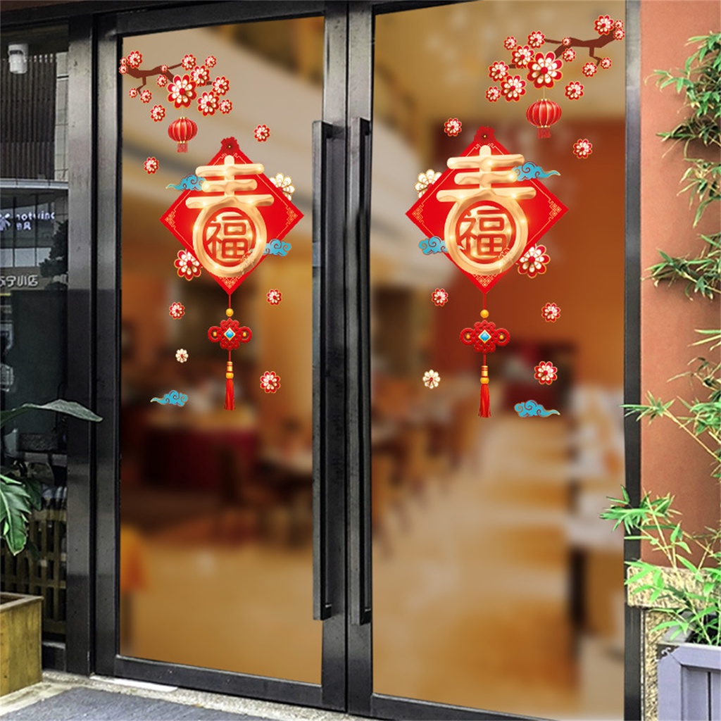 Miếng Dán Cửa Kính Bằng PVC Mỏng Chống Nước Trang Trí Năm Mới 2022