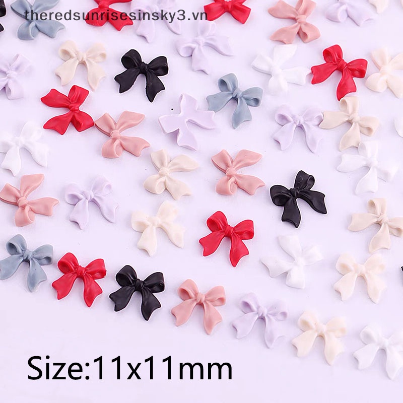 Bộ 50 HạT ĐíNh Trang Trí MóNg HìNh Nơ 3D 11x11mm