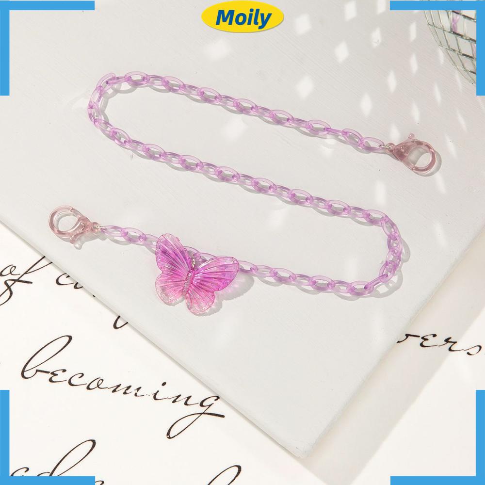 MOILYVN Dây Đeo Mặt Nạ Hình Bướm Bằng Acrylic Nhiều Màu Giá Đỡ