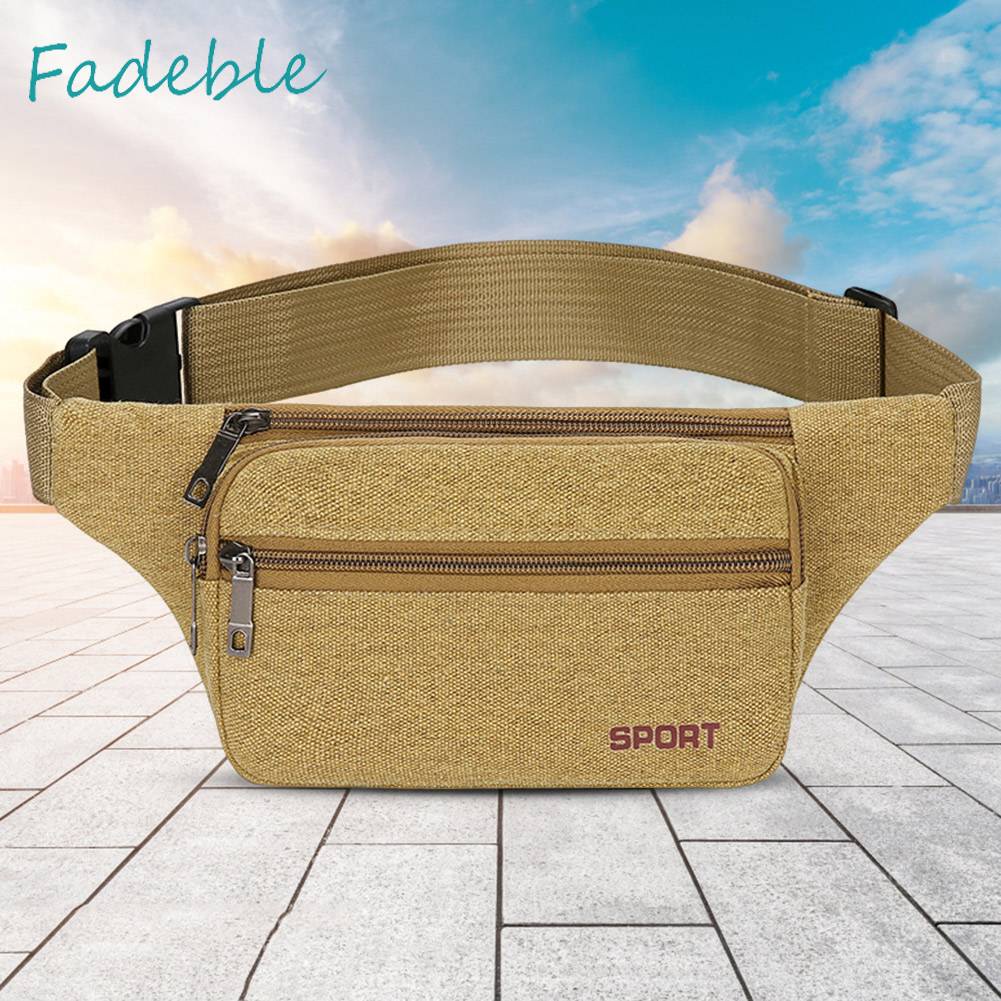 Túi Đeo Chéo Thể Thao Bằng Vải Canvas Thoáng Khí Có Khóa Kéo Tiện Dụng