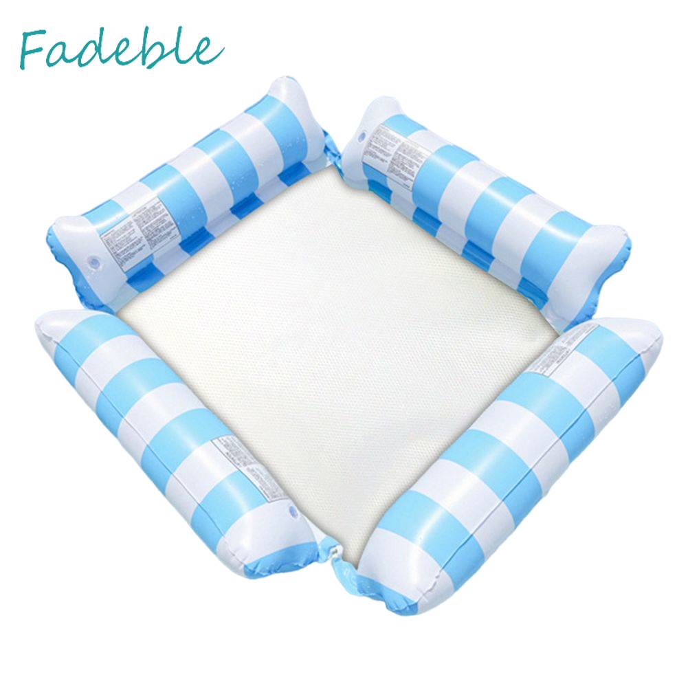 Võng Bơm Hơi PVC Họa Tiết Kẻ Sọc Chống Rò Rỉ Tiện Dụng Cho Hồ Bơi Mùa