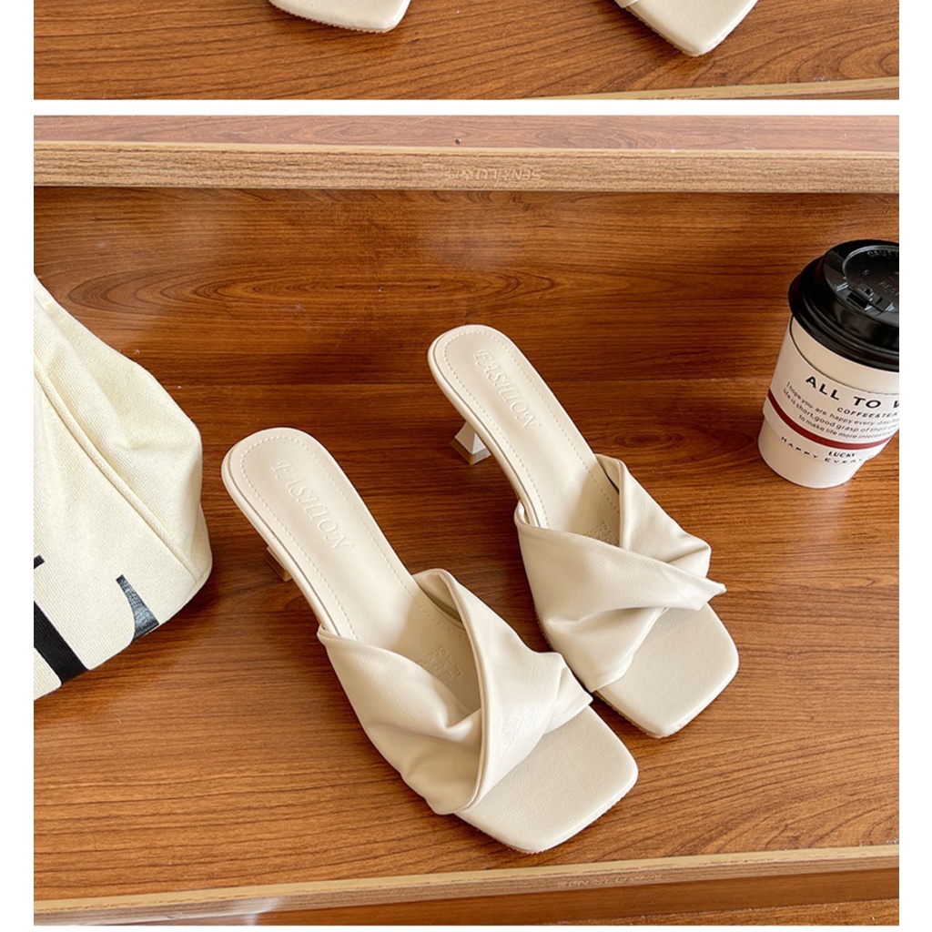 Xăng đan Cao Gót Mùa Hè 2023 Đơn Giản Và Sandal Cao Gót Phong Cách Pháp Cho Nữ