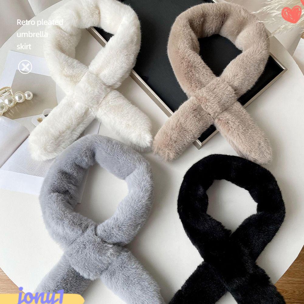 JONYE Khăn Choàng Cổ Bằng Lông Nhân Tạo Dày Dặn Ấm Áp Thoải Mái Thời Trang Cho Nữ