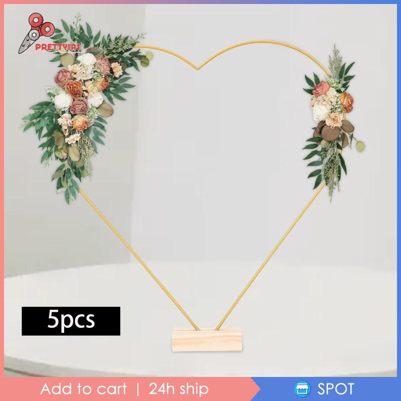 Set 5 Vòng Hoa Bằng Kim Loại Làm Bằng Thủ Công Kèm Thẻ Giữ Vòng Hoa Trang Trí Bàn Tiệc