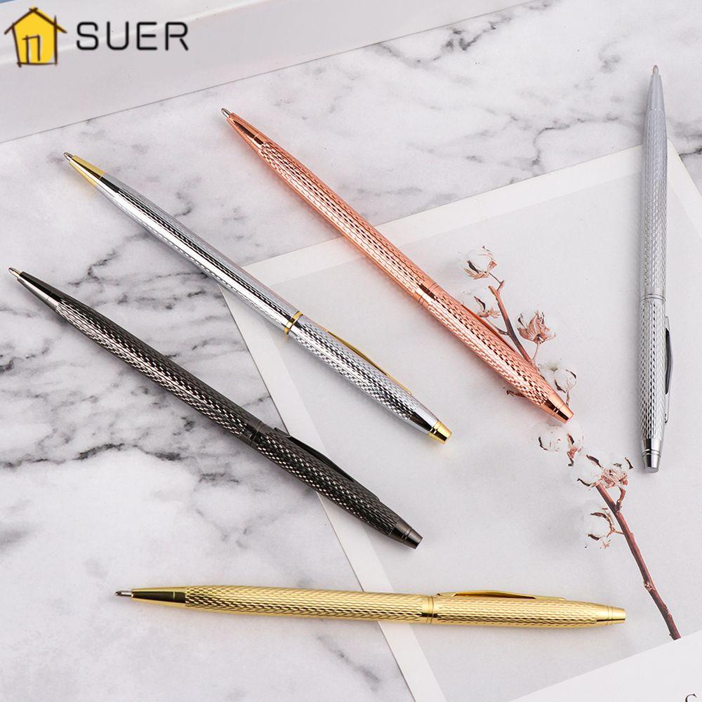 SUENIN Bút Bi Kim Loại Họa Tiết Gợn Sóng Tiện Dụng Cho Văn Phòng / Trường Học