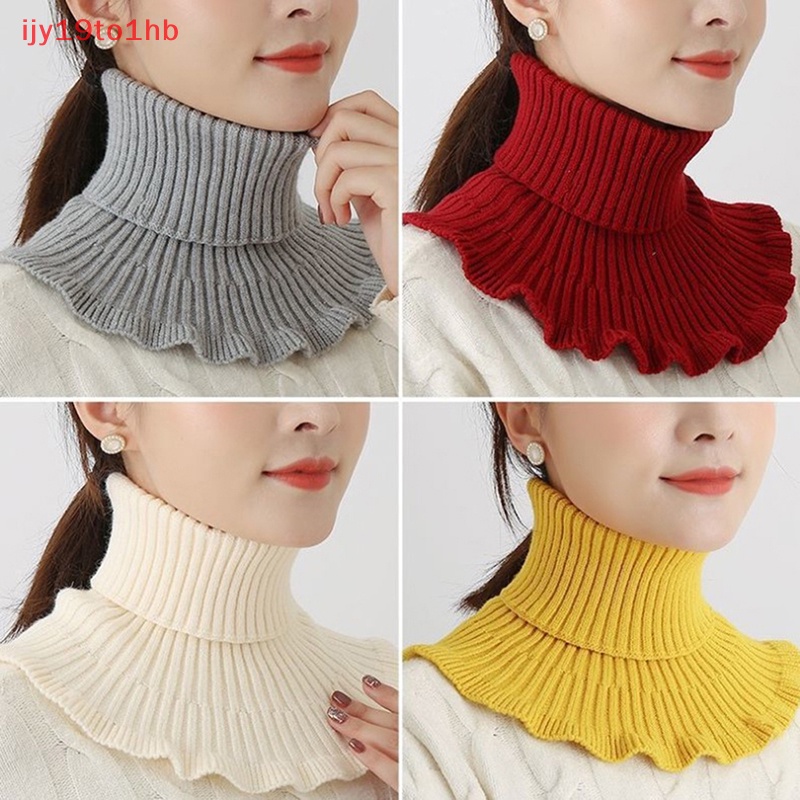 {Ijy19to1hb} ấm dệt kim giả cổ áo len nữ cao cổ dệt kim giả cổ áo có thể tháo rời cổ khăn dày chống gió giả cổ áo mới
