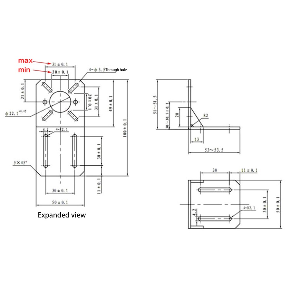 RIRIHI Giá Đỡ Động Cơ Bước Đa Năng 775 / 795 / 750 / 755 / 895 Cho 25 / 38 / 42