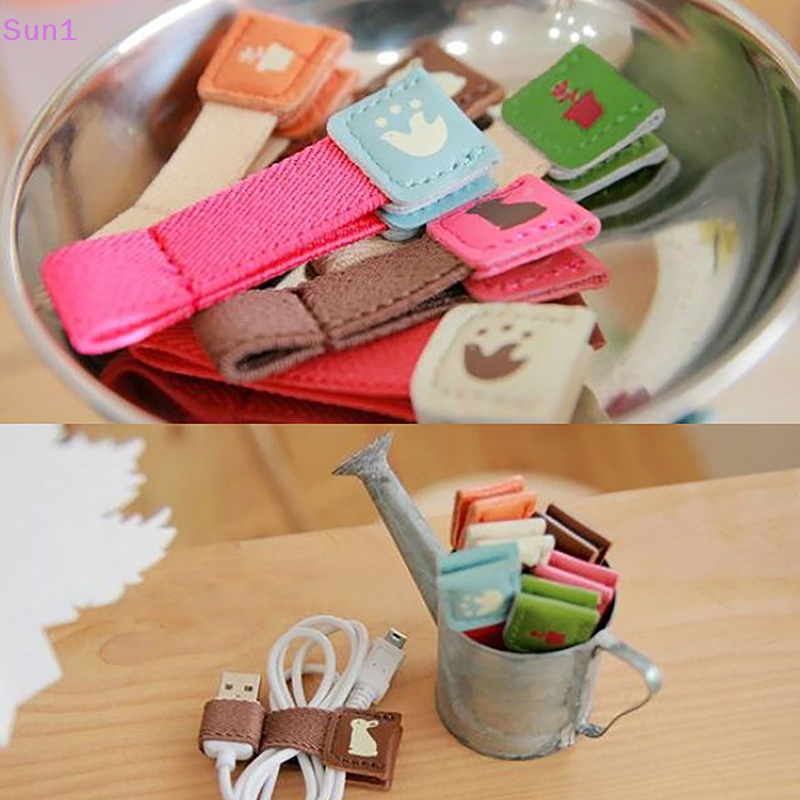 1 Dụng Cụ Quấn Dây Cáp / Tai Nghe Bằng Da Sắp Xếp Gọn Gàng Cho Điện Thoại