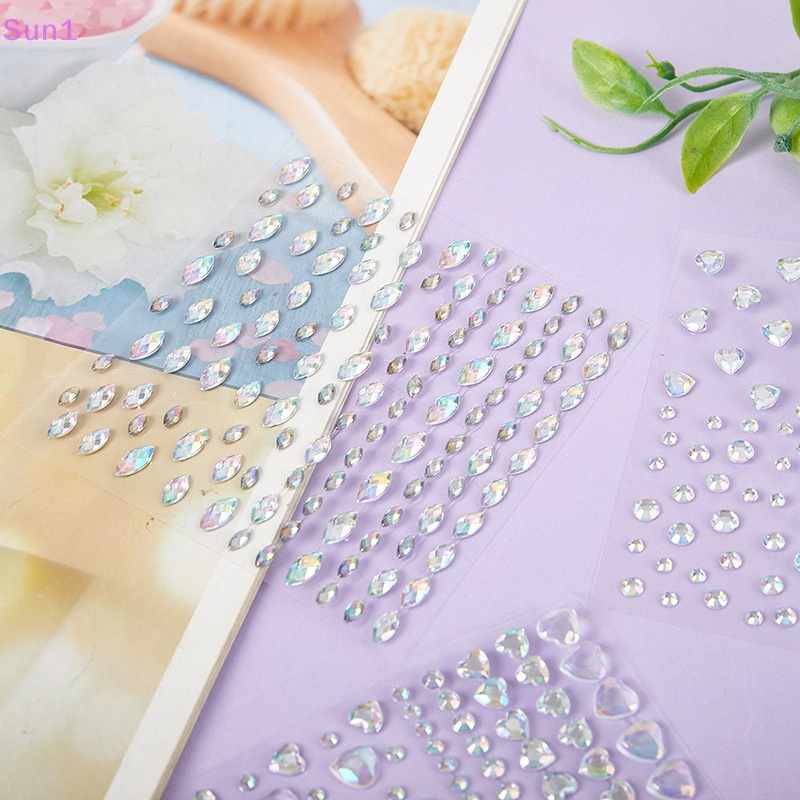 1 Tờ Nhãn Dán Trang Điểm Mắt Họa Tiết Kim Cương Lấp Lánh Thời Trang 1 >