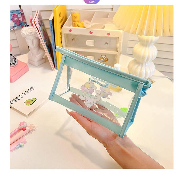 1 Túi Đựng Bút Bằng PVC Trong Suốt Hình Cinnamoroll Kuromi My Melody Dễ Thương