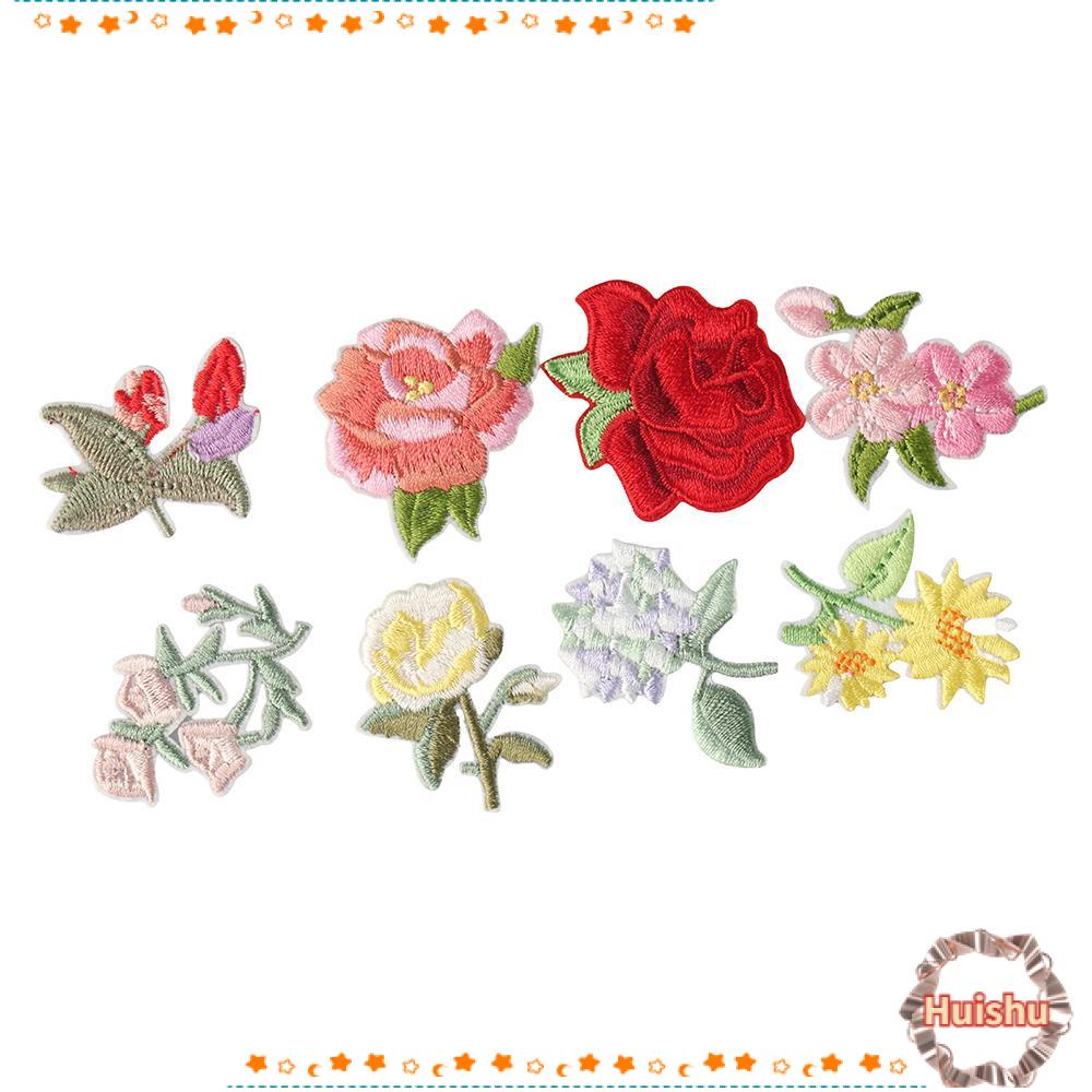 HS Set 15 Miếng Dán Ủi Thêu Hình Hoa Mini 15 Họa Tiết