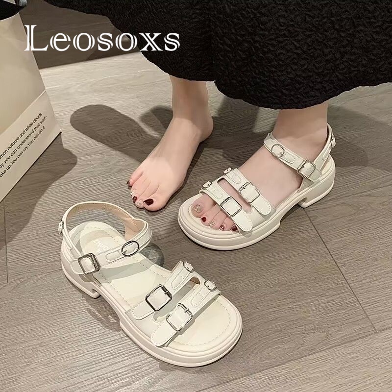Leosoxs dép sandal nữ dép nữ dép bánh mì nữ dép bánh mì Chống Trượt 070608