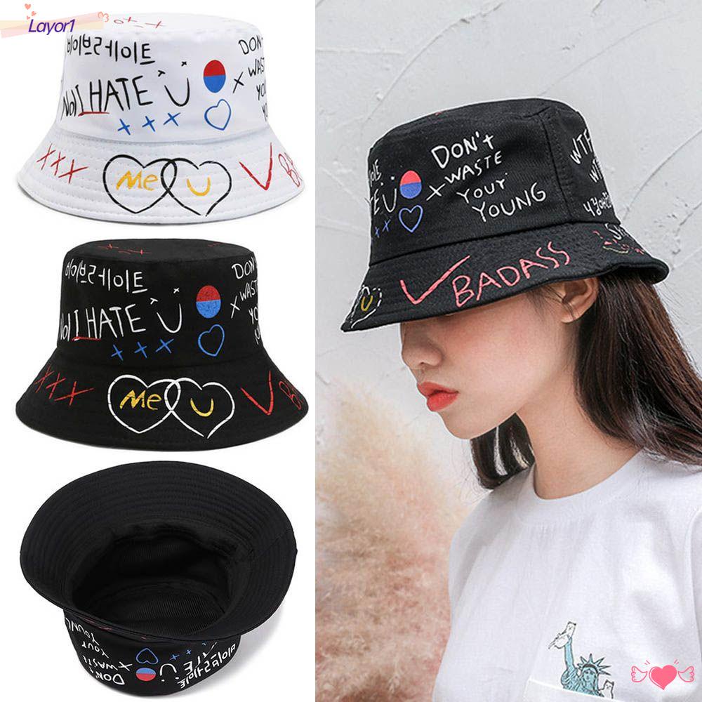 LAYOR1 Mũ Bucket Chất Cotton Phong Cách Hip Hop Cá Tính