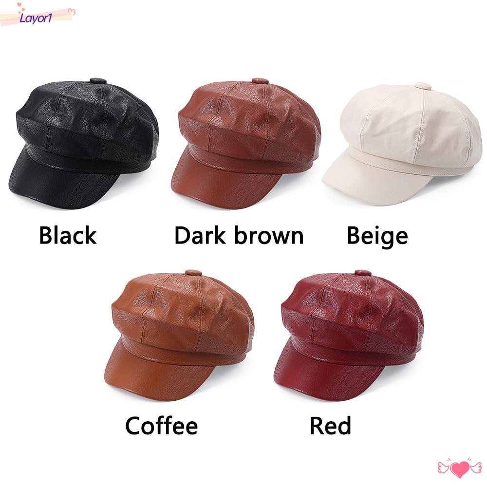 LAYOR1 Mũ Nồi Da PU Thời Trang Cho Nữ