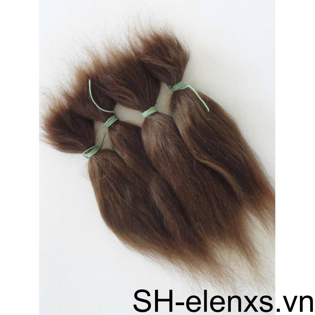 Tóc Giả Thẳng Dài 23cm Màu Nâu Đậm DIY Dành Cho Búp Bê Sơ Sinh
