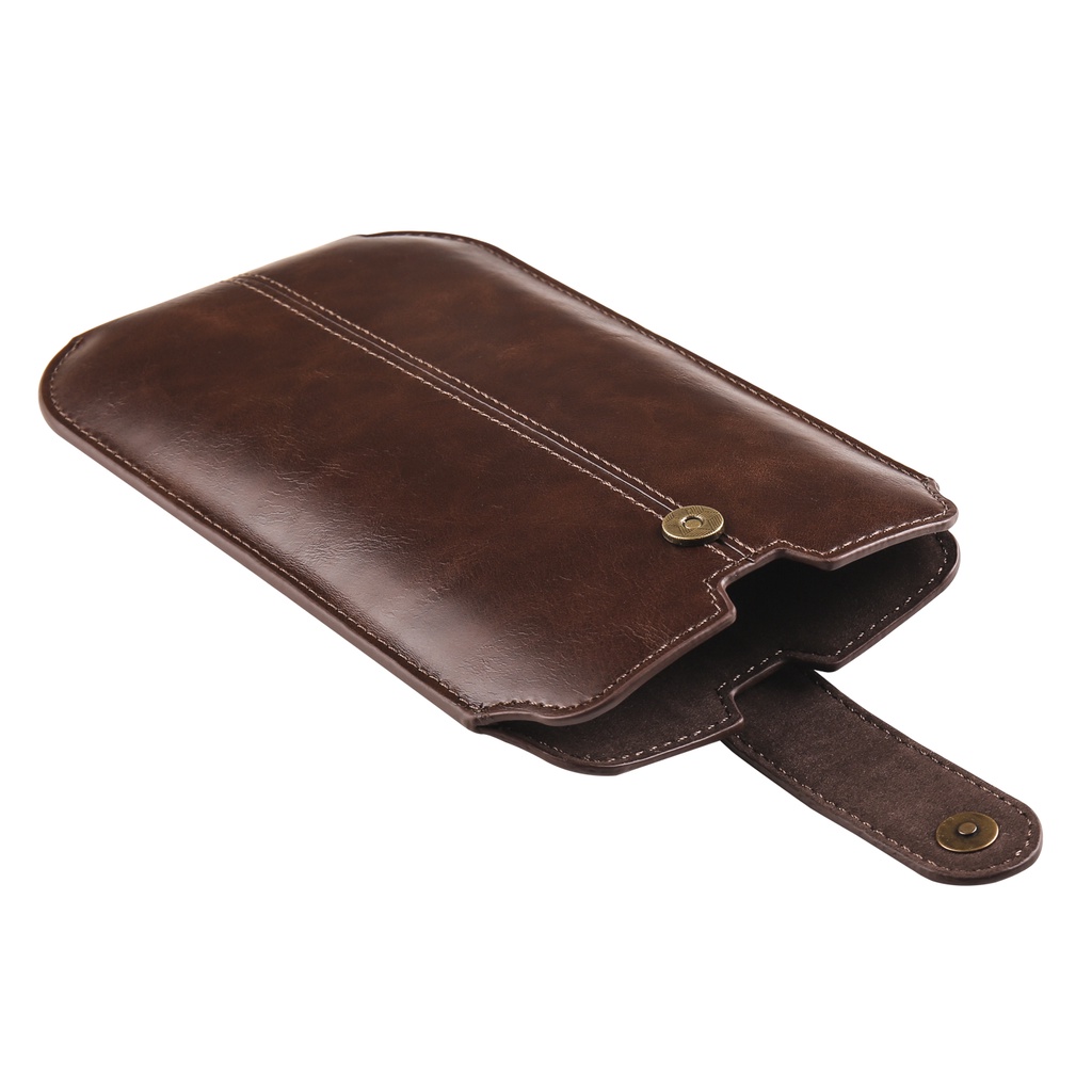 Túi Da Bò Đeo Hông Đựng Điện Thoại Màu Trơn Phong Cách Doanh Nhân Thời Trang Cho Nam