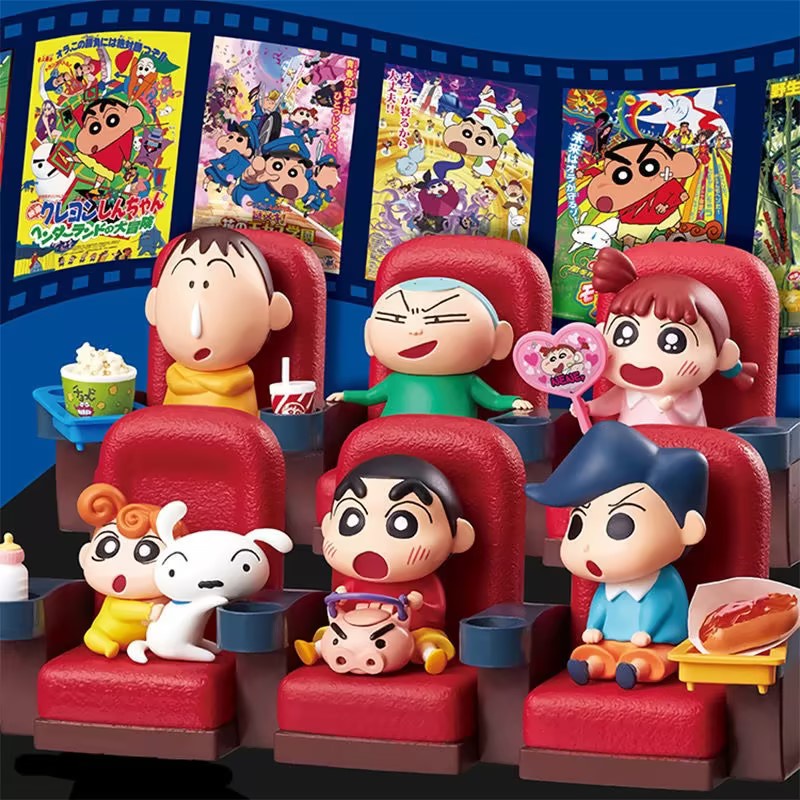 Mô Hình Shin-Chan Kasugabu Cinema Xiaokui Xiaobai Dùng Trang Trí