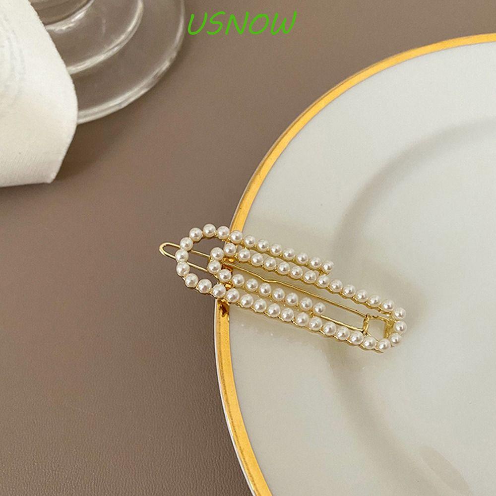 USNOW Kẹp Tóc Hình Học Bằng Kim Loại Cho Nữ