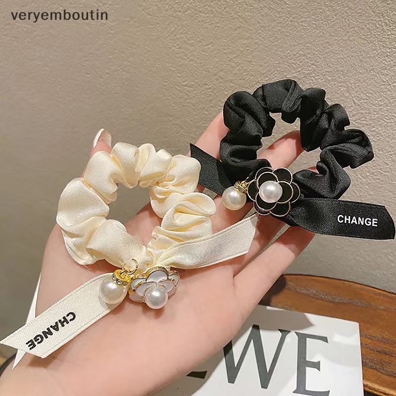 In Camellia Dây Thun Buộc Tóc Ruy Băng Bản Lớn Thời Trang Mùa Hè Cho Nữ n