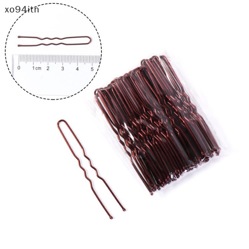 Set 50 Kẹp Tạo Kiểu Tóc Chữ U Màu Vàng Đồng Thời Trang Cho Nữ