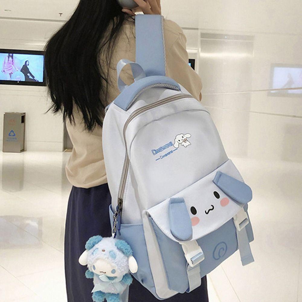 LOMBARD Ba Lô Đi Học Sức Chứa Lớn Họa Tiết Hoạt Hình Cinnamoroll Melody Dễ Điều Chỉnh