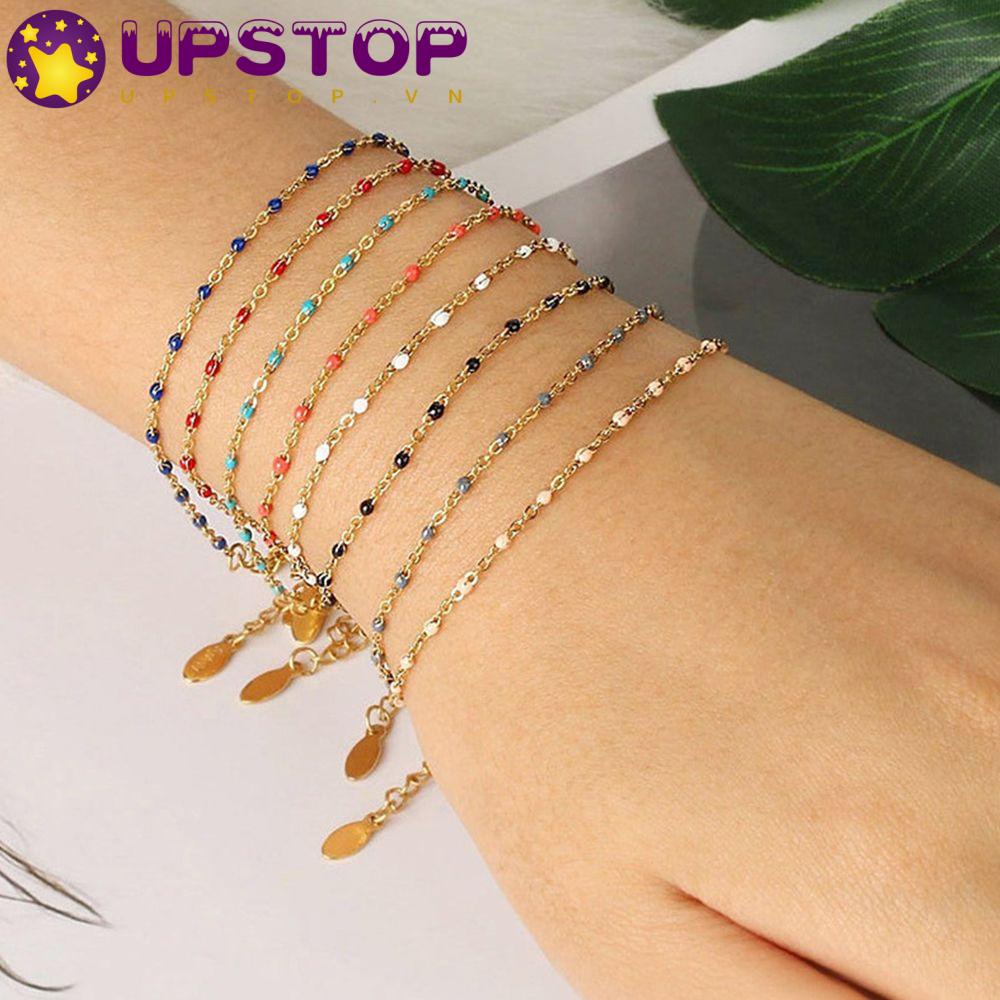 UPSTOPVN Vòng Tay Chuỗi Hạt Vệ Tinh Màu Vàng Dễ Thương Phong Cách Boho