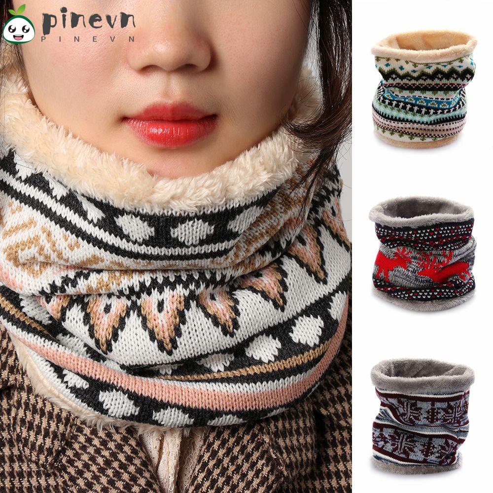 PINEVN Khăn Choàng Cổ Dệt Kim Hình Tròn Thời Trang Cho Nam Nữ
