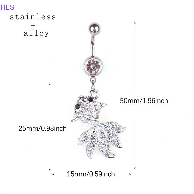 Khuyên Rốn Hình Cá Vàng Đen Bằng Thép Không Gỉ Thời Trang Cho Nữ