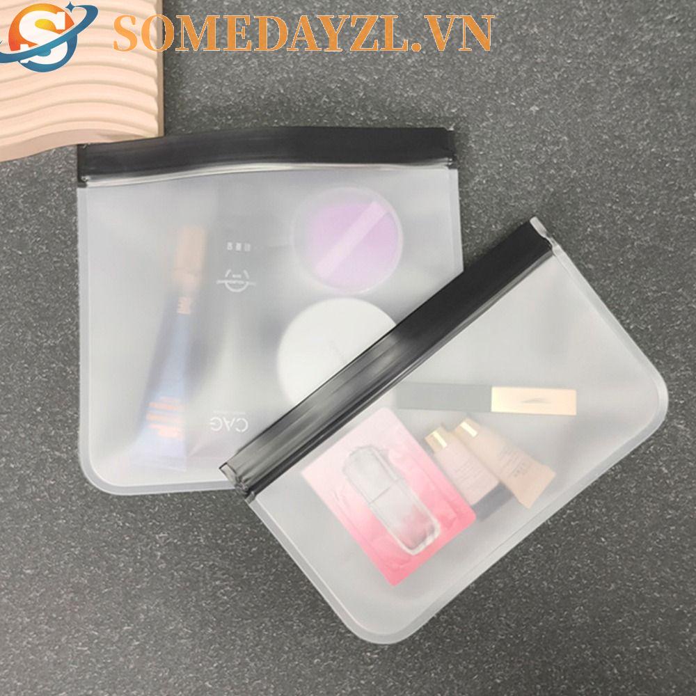 SOMEDAYZL Túi Đựng Mỹ Phẩm Trong Suốt Có Khóa Kéo Tiện Dụng Cho Nữ Ốp