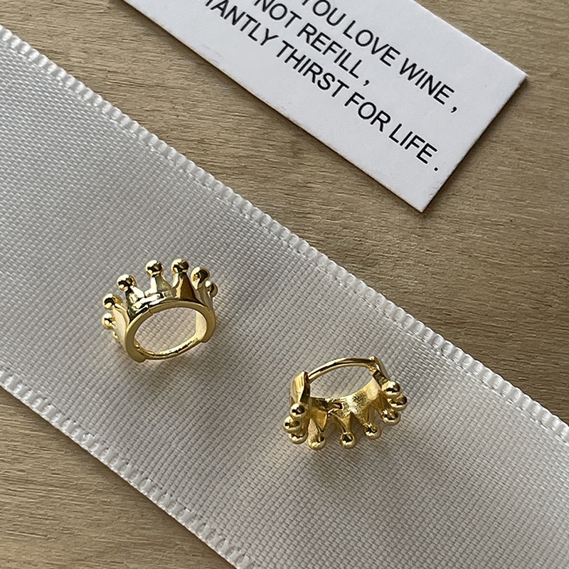 Bộ Khuyên Tai Tròn Mini Màu Vàng / Bạc Không Gây Dị Ứng Thời Trang Cho Nữ