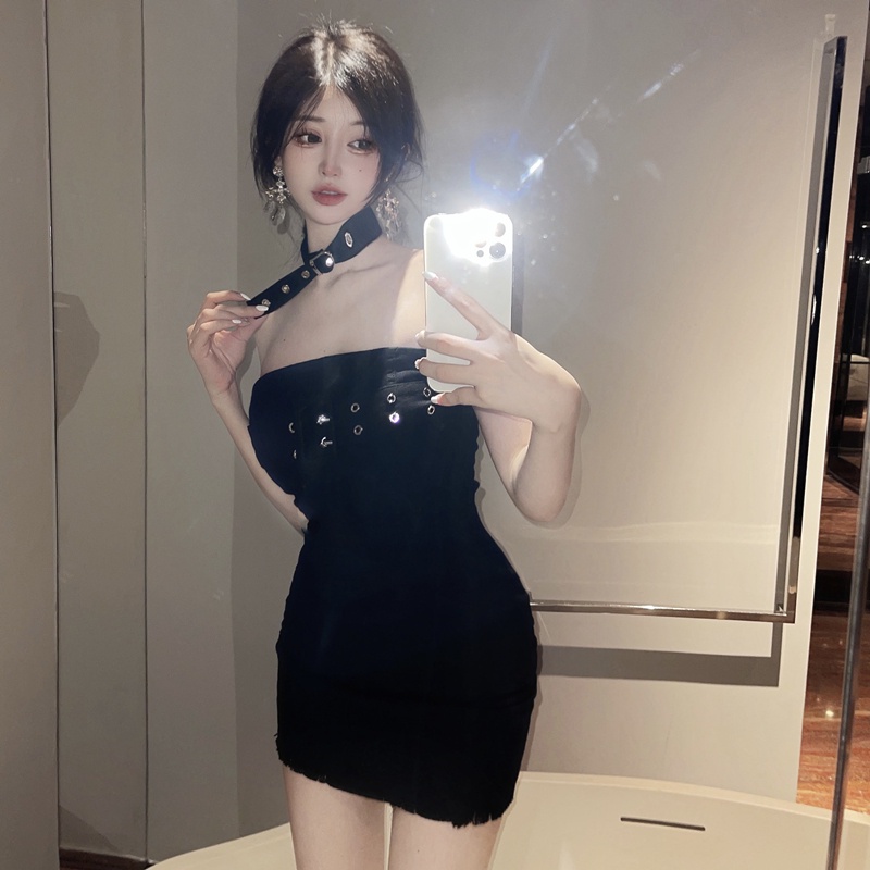 Đầm Denim Hai Dây Co Giãn Mùa Hè Kiểu Dáng Mới