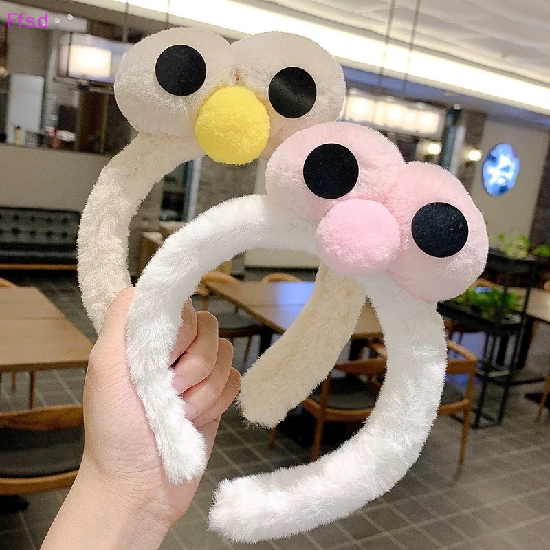 {Ffsd} Băng Đô Cài Tóc Rửa Mặt Phủ Lông Hình Sesame Street Mắt To Dễ Thương Mới Cho Nữ * Hàng Bán Chạy