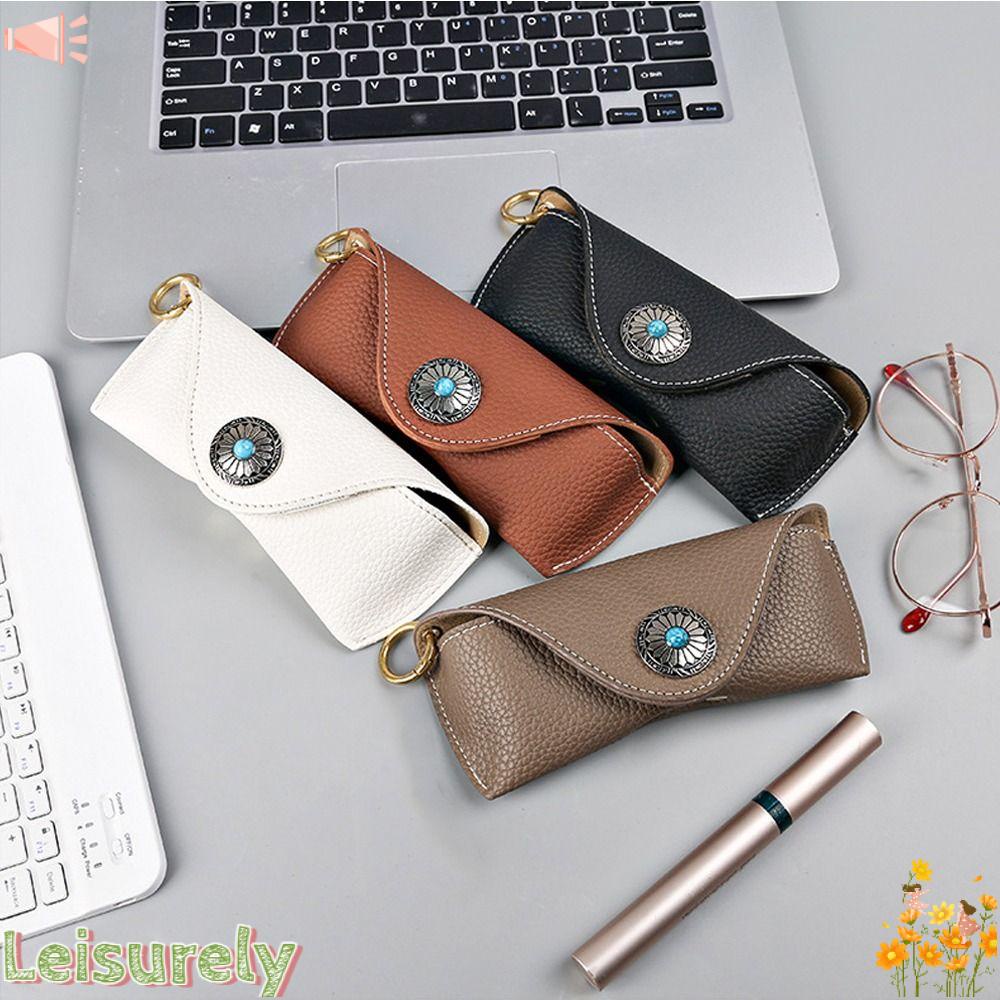 LEILY Túi Đựng Mắt Kính Bằng Da PU Có Dây Đeo Cho Nữ