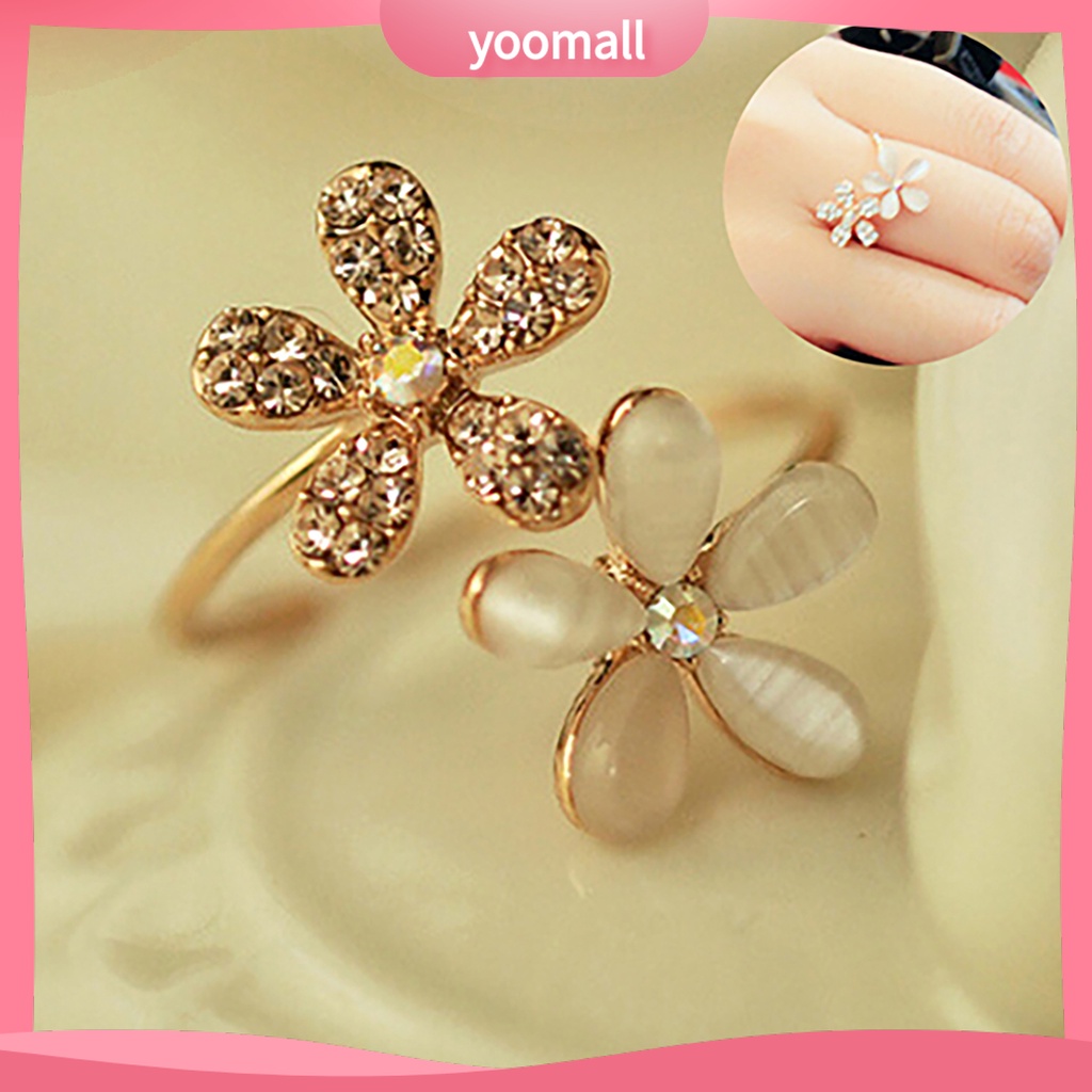 Nhẫn Hở Đính Đá Opal Nhân Tạo Trọng Lượng Nhẹ Tùy Chỉnh Thời Trang Cho Nữ