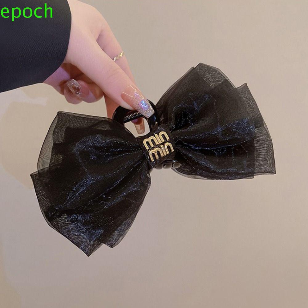 EPOCH Kẹp Tóc Càng Cua Lớn Hình Nơ In Chữ Phong Cách Hàn Quốc Ngọt Ngào